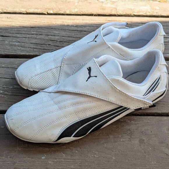 White PUMA Jiyu Slip on Velcro Sneakers shoes Mens US12 EU46 30CM - Picture 2 of 16